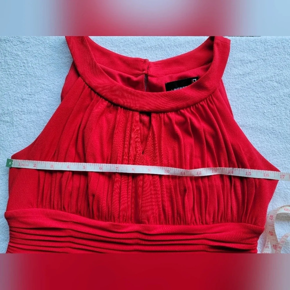 Laura Petites Red Sleeveless Midi Dress Size 14 side zipper - Picture 8 of 11